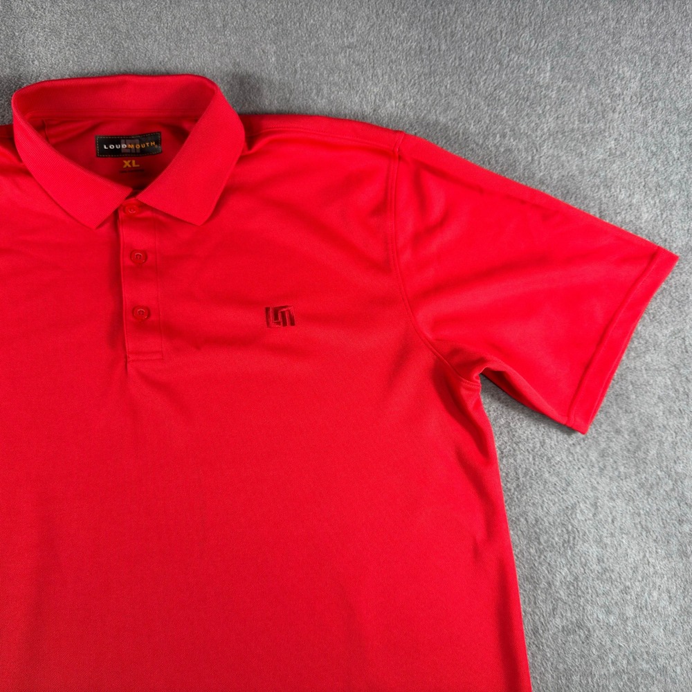 Loudmouth Polo Shirt Mens XL Red Short Sleeve Pique Golf Sport Activewear